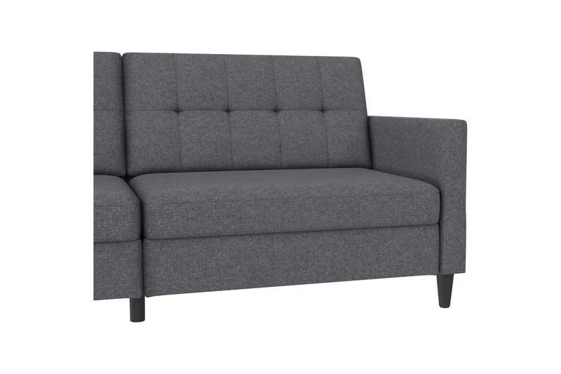 Sovesofa Hartford 203x83x82 cm, Grå, Linstoffutseende (100 % polyester) - 203x83x82 cm, Grå, Linstoffutseende (100 % polyester) - Møbler - Sofaer - Sovesofaer - 3 seters sovesofa