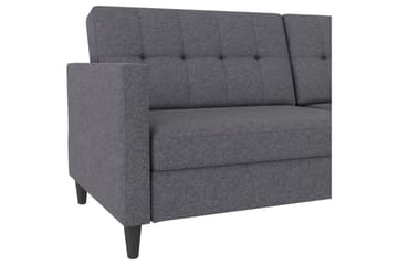 Sovesofa Hartford 203x83x82 cm, Grå, Linstoffutseende (100 % polyester) - 203x83x82 cm, Grå, Linstoffutseende (100 % polyester) - Møbler - Sofaer - Sovesofaer - 3 seters sovesofa