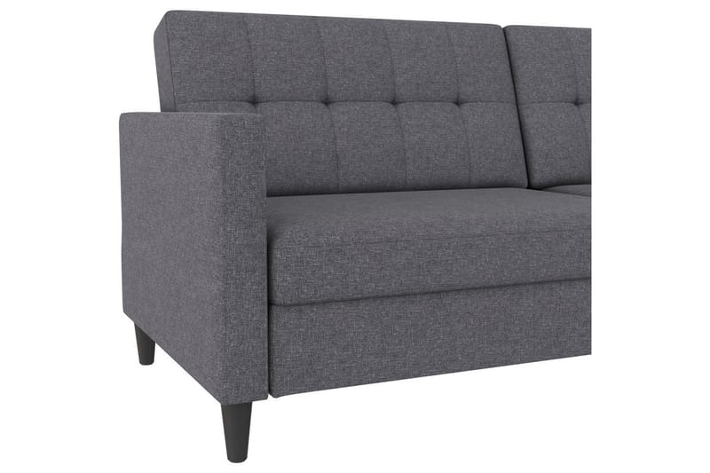 Sovesofa Hartford 203x83x82 cm, Grå, Linstoffutseende (100 % polyester) - 203x83x82 cm, Grå, Linstoffutseende (100 % polyester) - Møbler - Sofaer - Sovesofaer - 3 seters sovesofa