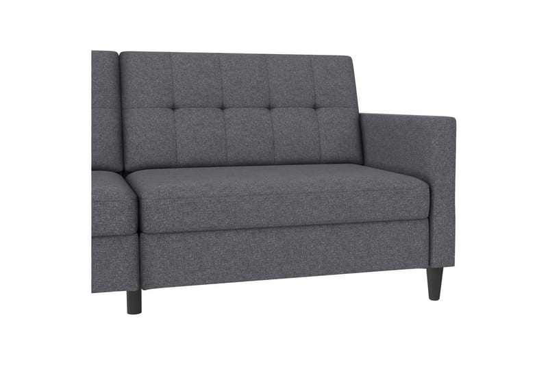 Sovesofa Hartford 203x83x82 cm, Grå, Linstoffutseende (100 % polyester) - 203x83x82 cm, Grå, Linstoffutseende (100 % polyester) - Møbler - Sofaer - Sovesofaer - 3 seters sovesofa