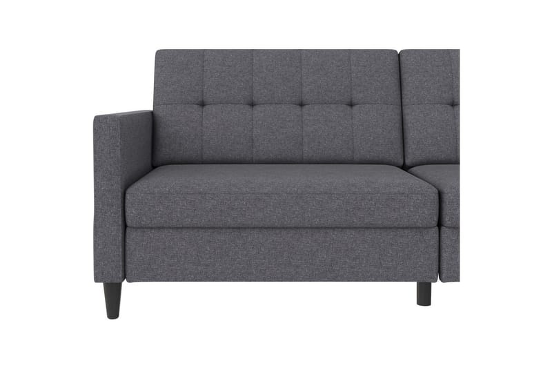 Sovesofa Hartford 203x83x82 cm, Grå, Linstoffutseende (100 % polyester) - 203x83x82 cm, Grå, Linstoffutseende (100 % polyester) - Møbler - Sofaer - Sovesofaer - 3 seters sovesofa