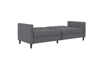 Sovesofa Hartford 203x83x82 cm, Grå, Linstoffutseende (100 % polyester) - 203x83x82 cm, Grå, Linstoffutseende (100 % polyester) - Møbler - Sofaer - Sovesofaer - 3 seters sovesofa