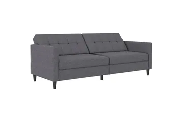 Sovesofa Hartford 203x83x82 cm, Grå, Linstoffutseende (100 % polyester) - 203x83x82 cm, Grå, Linstoffutseende (100 % polyester) - Møbler - Sofaer - Sovesofaer - 3 seters sovesofa