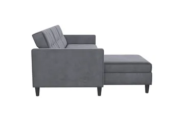 Sovesofa Hartford 213x153x82 cm, Antrasitt, Fløyel - 213x153x82 cm, Antrasitt, Fløyel - Møbler - Sofaer - Sovesofaer - Sovesofa divan