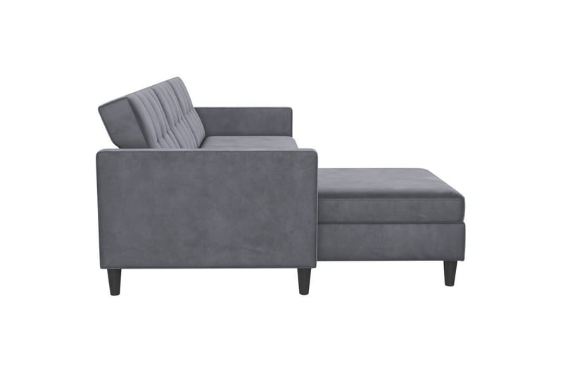 Sovesofa Hartford 213x153x82 cm, Antrasitt, Fløyel - 213x153x82 cm, Antrasitt, Fløyel - Møbler - Sofaer - Sovesofaer - Sovesofa divan