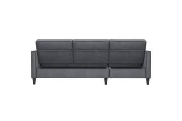 Sovesofa Hartford 213x153x82 cm, Antrasitt, Fløyel - 213x153x82 cm, Antrasitt, Fløyel - Møbler - Sofaer - Sovesofaer - Sovesofa divan