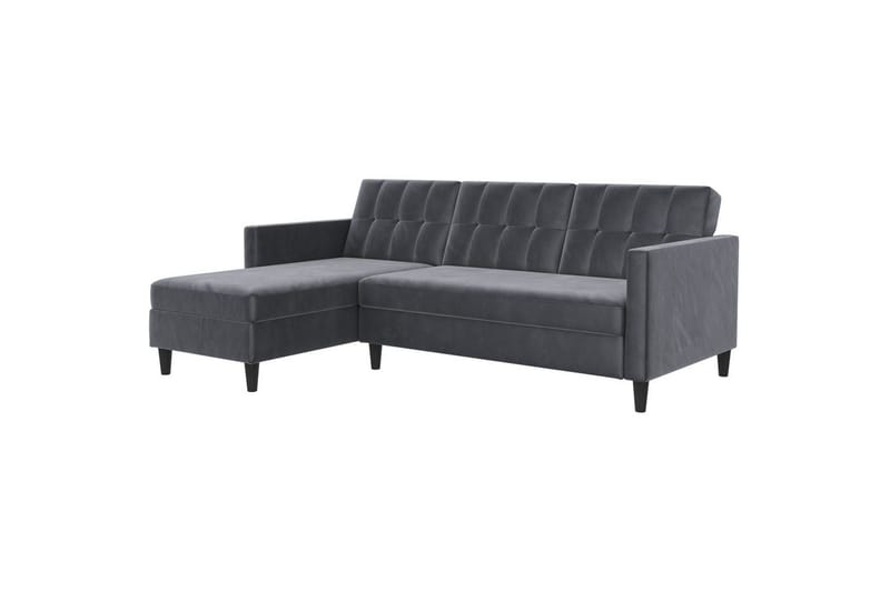 Sovesofa Hartford 213x153x82 cm, Antrasitt, Fløyel, 213x153x82 cm, Antrasitt, Fløyel