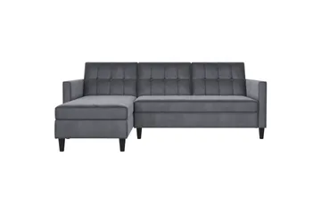 Sovesofa Hartford 213x153x82 cm, Antrasitt, Fløyel - 213x153x82 cm, Antrasitt, Fløyel - Møbler - Sofaer - Sovesofaer - Sovesofa divan