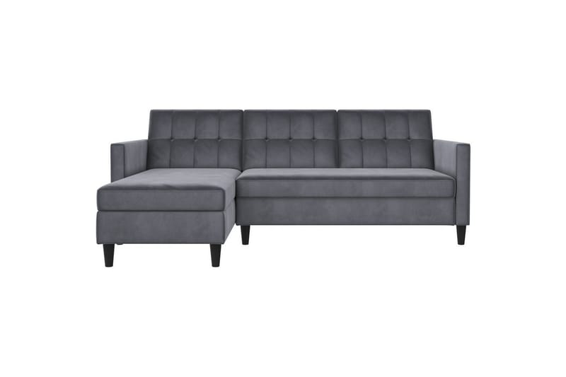 Sovesofa Hartford 213x153x82 cm, Antrasitt, Fløyel - 213x153x82 cm, Antrasitt, Fløyel - Møbler - Sofaer - Sovesofaer - Sovesofa divan