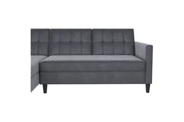 Sovesofa Hartford 213x153x82 cm, Antrasitt, Fløyel - 213x153x82 cm, Antrasitt, Fløyel - Møbler - Sofaer - Sovesofaer - Sovesofa divan