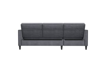 Sovesofa Hartford 213x153x82 cm, Antrasitt, Fløyel - 213x153x82 cm, Antrasitt, Fløyel - Møbler - Sofaer - Sovesofaer - Sovesofa divan
