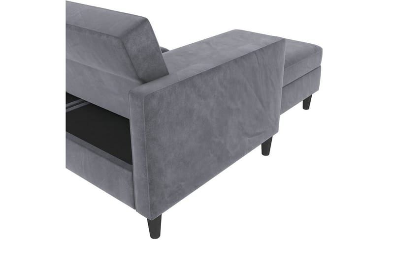 Sovesofa Hartford 213x153x82 cm, Antrasitt, Fløyel - 213x153x82 cm, Antrasitt, Fløyel - Møbler - Sofaer - Sovesofaer - Sovesofa divan