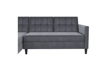 Sovesofa Hartford 213x153x82 cm, Antrasitt, Fløyel - 213x153x82 cm, Antrasitt, Fløyel - Møbler - Sofaer - Sovesofaer - Sovesofa divan