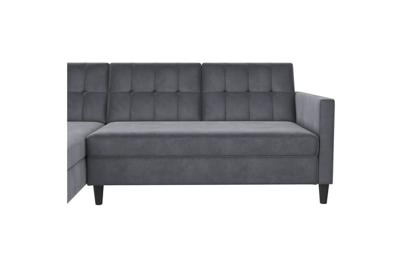 Sovesofa Hartford 213x153x82 cm, Antrasitt, Fløyel - 213x153x82 cm, Antrasitt, Fløyel - Møbler - Sofaer - Sovesofaer - Sovesofa divan