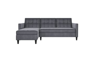 Sovesofa Hartford 213x153x82 cm, Antrasitt, Fløyel - 213x153x82 cm, Antrasitt, Fløyel - Møbler - Sofaer - Sovesofaer - Sovesofa divan
