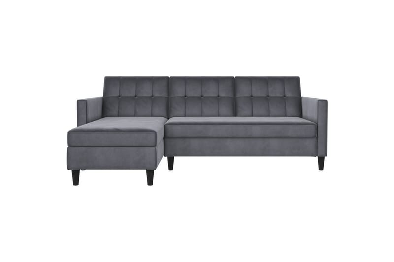Sovesofa Hartford 213x153x82 cm, Antrasitt, Fløyel - 213x153x82 cm, Antrasitt, Fløyel - Møbler - Sofaer - Sovesofaer - Sovesofa divan