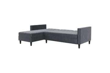 Sovesofa Hartford 213x153x82 cm, Antrasitt, Fløyel - 213x153x82 cm, Antrasitt, Fløyel - Møbler - Sofaer - Sovesofaer - Sovesofa divan