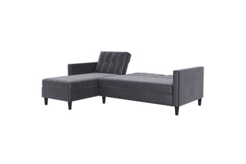 Sovesofa Hartford 213x153x82 cm, Antrasitt, Fløyel - 213x153x82 cm, Antrasitt, Fløyel - Møbler - Sofaer - Sovesofaer - Sovesofa divan