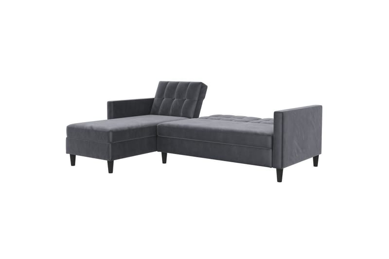 Sovesofa Hartford 213x153x82 cm, Antrasitt, Fløyel - 213x153x82 cm, Antrasitt, Fløyel - Møbler - Sofaer - Sovesofaer - Sovesofa divan