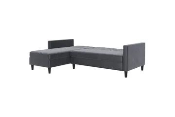 Sovesofa Hartford 213x153x82 cm, Antrasitt, Fløyel - 213x153x82 cm, Antrasitt, Fløyel - Møbler - Sofaer - Sovesofaer - Sovesofa divan