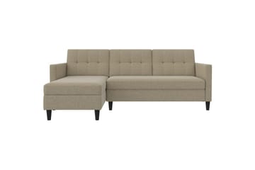 Sovesofa Hartford 213x153x82 cm, Cappucino, Linstoffutseende (100 % polyester) - 213x153x82 cm, Cappucino, Linstoffutseende (100 % polyester) - Møbler - Sofaer - Sovesofaer - Sovesofa divan