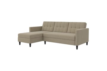Sovesofa Hartford 213x153x82 cm, Cappucino, Linstoffutseende (100 % polyester)