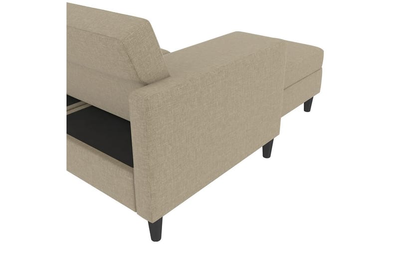 Sovesofa Hartford 213x153x82 cm, Cappucino, Linstoffutseende (100 % polyester) - 213x153x82 cm, Cappucino, Linstoffutseende (100 % polyester) - Møbler - Sofaer - Sovesofaer - Sovesofa divan