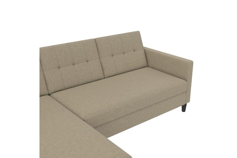 Sovesofa Hartford 213x153x82 cm, Cappucino, Linstoffutseende (100 % polyester) - 213x153x82 cm, Cappucino, Linstoffutseende (100 % polyester) - Møbler - Sofaer - Sovesofaer - Sovesofa divan