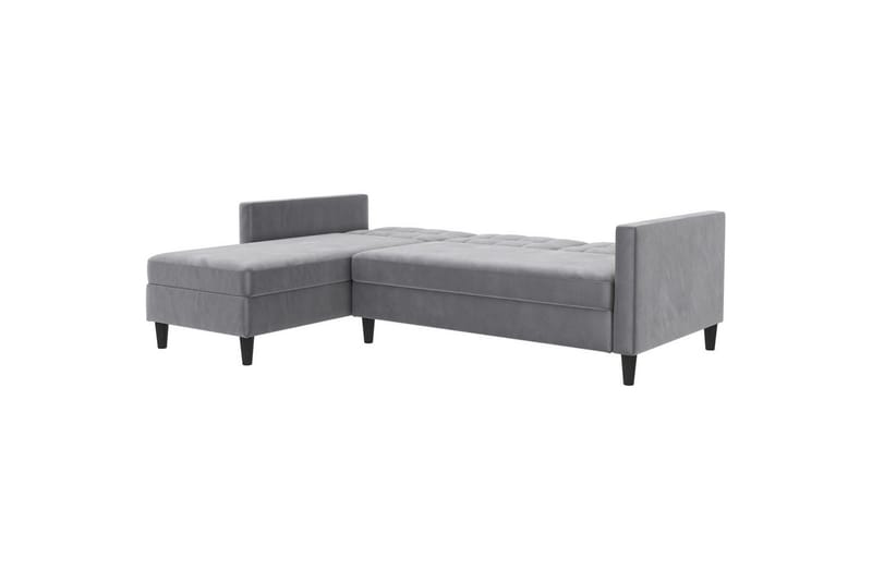 Sovesofa Hartford 213x153x82 cm, Grå, Fløyel - 213x153x82 cm, Grå, Fløyel - Møbler - Sofaer - Sovesofaer - Sovesofa divan
