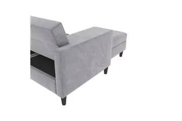 Sovesofa Hartford 213x153x82 cm, Grå, Fløyel - 213x153x82 cm, Grå, Fløyel - Møbler - Sofaer - Sovesofaer - Sovesofa divan