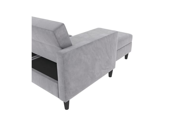 Sovesofa Hartford 213x153x82 cm, Grå, Fløyel - 213x153x82 cm, Grå, Fløyel - Møbler - Sofaer - Sovesofaer - Sovesofa divan