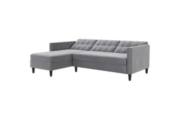 Sovesofa Hartford 213x153x82 cm, Grå, Fløyel - 213x153x82 cm, Grå, Fløyel - Møbler - Sofaer - Sovesofaer - Sovesofa divan