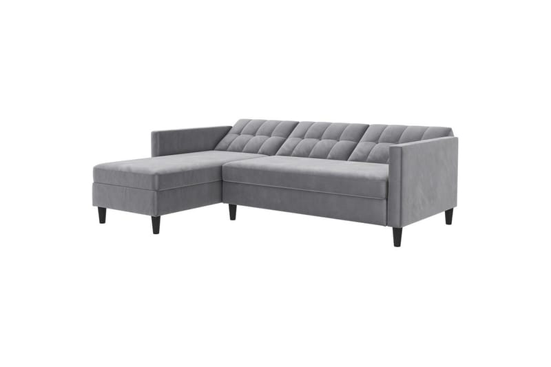 Sovesofa Hartford 213x153x82 cm, Grå, Fløyel - 213x153x82 cm, Grå, Fløyel - Møbler - Sofaer - Sovesofaer - Sovesofa divan