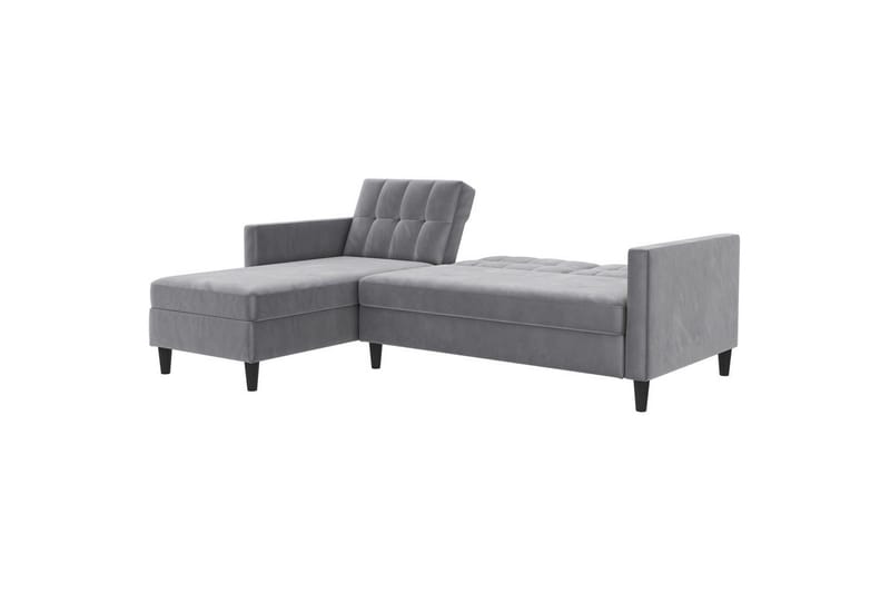 Sovesofa Hartford 213x153x82 cm, Grå, Fløyel - 213x153x82 cm, Grå, Fløyel - Møbler - Sofaer - Sovesofaer - Sovesofa divan