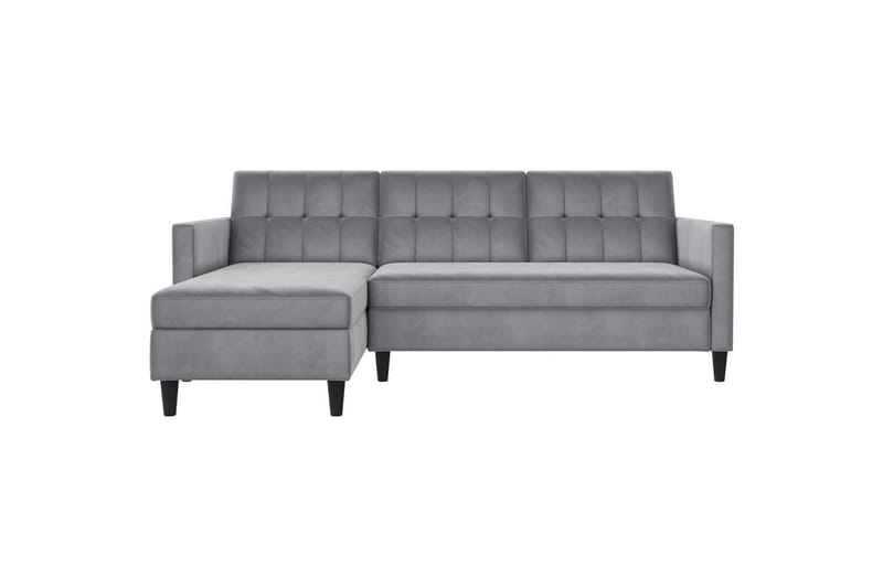 Sovesofa Hartford 213x153x82 cm, Grå, Fløyel - 213x153x82 cm, Grå, Fløyel - Møbler - Sofaer - Sovesofaer - Sovesofa divan