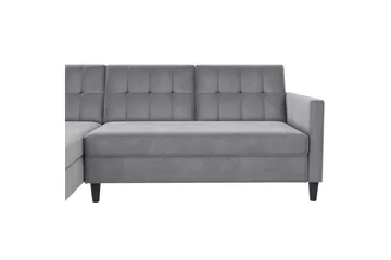 Sovesofa Hartford 213x153x82 cm, Grå, Fløyel - 213x153x82 cm, Grå, Fløyel - Møbler - Sofaer - Sovesofaer - Sovesofa divan