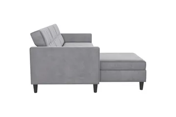 Sovesofa Hartford 213x153x82 cm, Grå, Fløyel - 213x153x82 cm, Grå, Fløyel - Møbler - Sofaer - Sovesofaer - Sovesofa divan