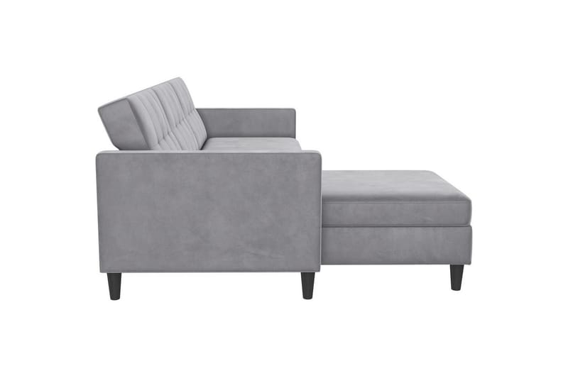 Sovesofa Hartford 213x153x82 cm, Grå, Fløyel - 213x153x82 cm, Grå, Fløyel - Møbler - Sofaer - Sovesofaer - Sovesofa divan