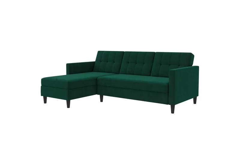Sovesofa Hartford 213x153x82 cm, Grønn, Fløyel, 213x153x82 cm, Grønn, Fløyel