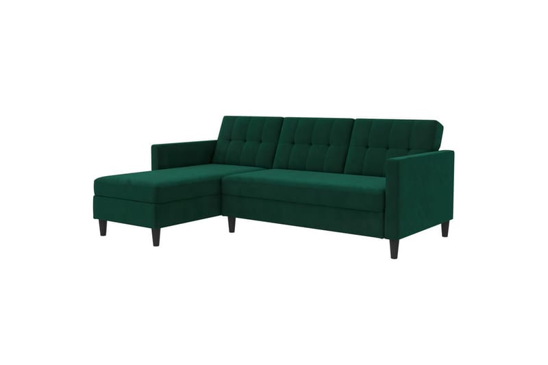 Sovesofa Hartford 213x153x82 cm, Grønn, Fløyel - 213x153x82 cm, Grønn, Fløyel - Møbler - Sofaer - Sovesofaer - Sovesofa divan