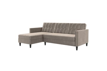 Sovesofa Hartford 213x153x82 cm, Taupe, Fløyel
