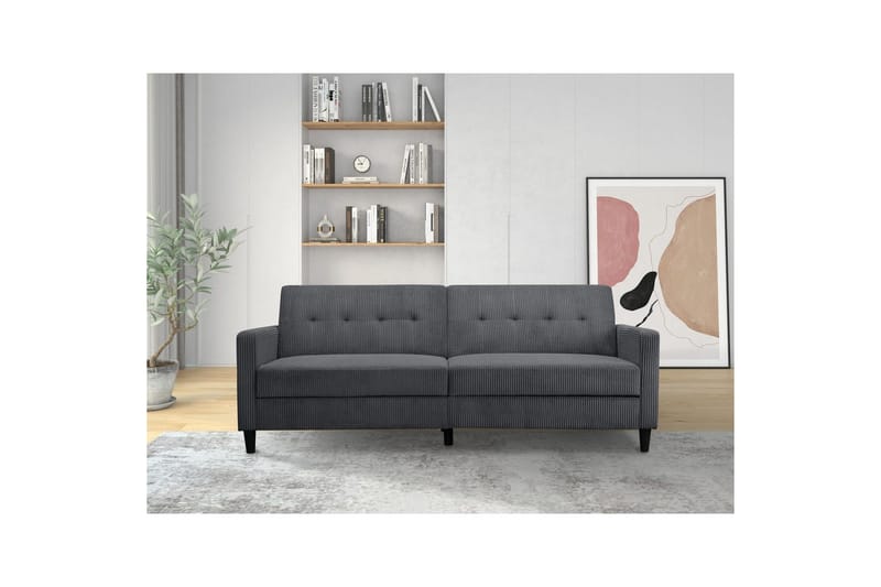 Sovesofa Hartford II 203x83x82 cm, Antrasitt - 203x83x82 cm, Antrasitt - Møbler - Sofaer - Sovesofaer - 3 seters sovesofa