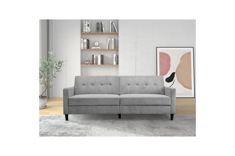 Sovesofa Hartford II 203x83x82 cm, Grå - 203x83x82 cm, Grå - Møbler - Sofaer - Sovesofaer - 3 seters sovesofa