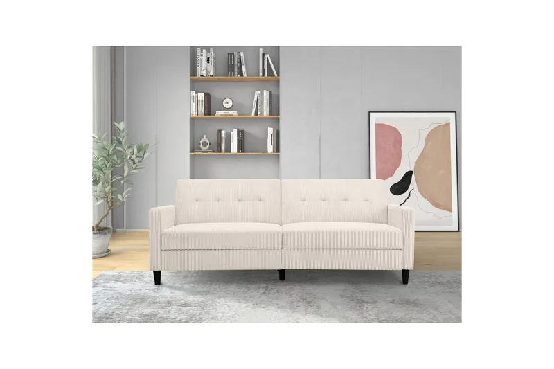 Sovesofa Hartford II 203x83x82 cm, Krem - 203x83x82 cm, Krem - Møbler - Sofaer - Sovesofaer - 3 seters sovesofa