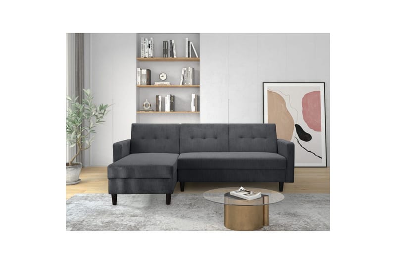 Sovesofa Hartford II 213x153x82 cm, Antrasitt - 213x153x82 cm, Antrasitt - Møbler - Sofaer - Sovesofaer - Sovesofa divan