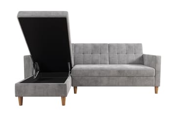 Sovesofa Hartford - Lysegrå - Møbler - Sofaer - Sovesofaer - Langsgående sovesofa