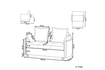 Sovesofa Hovin - Brun, Svart - Møbler - Sofaer - Sovesofaer - 2 seters sovesofa