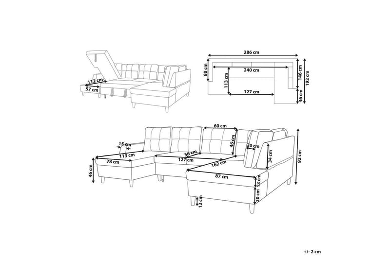 Sovesofa Lerum - Møbler - Sofaer - Sovesofaer - Langsgående sovesofa
