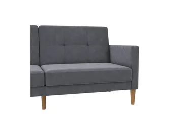 Sovesofa Lilly Antrasitt, Fløyel - Antrasitt, Fløyel - Møbler - Sofaer - Sovesofaer - 3 seters sovesofa