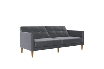 Sovesofa Lilly Antrasitt, Fløyel - Antrasitt, Fløyel - Møbler - Sofaer - Sovesofaer - 3 seters sovesofa